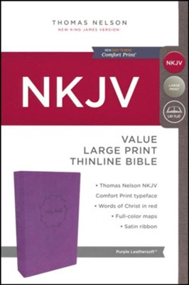 NKJV Value Thinline Bible L/P L/S Purple - Thomas Nelson